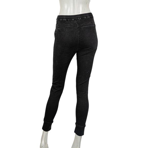 The Kooples Black Jean Joggers ripped Distressed drawstring Women's 2XS 26w - Picture 4 of 10